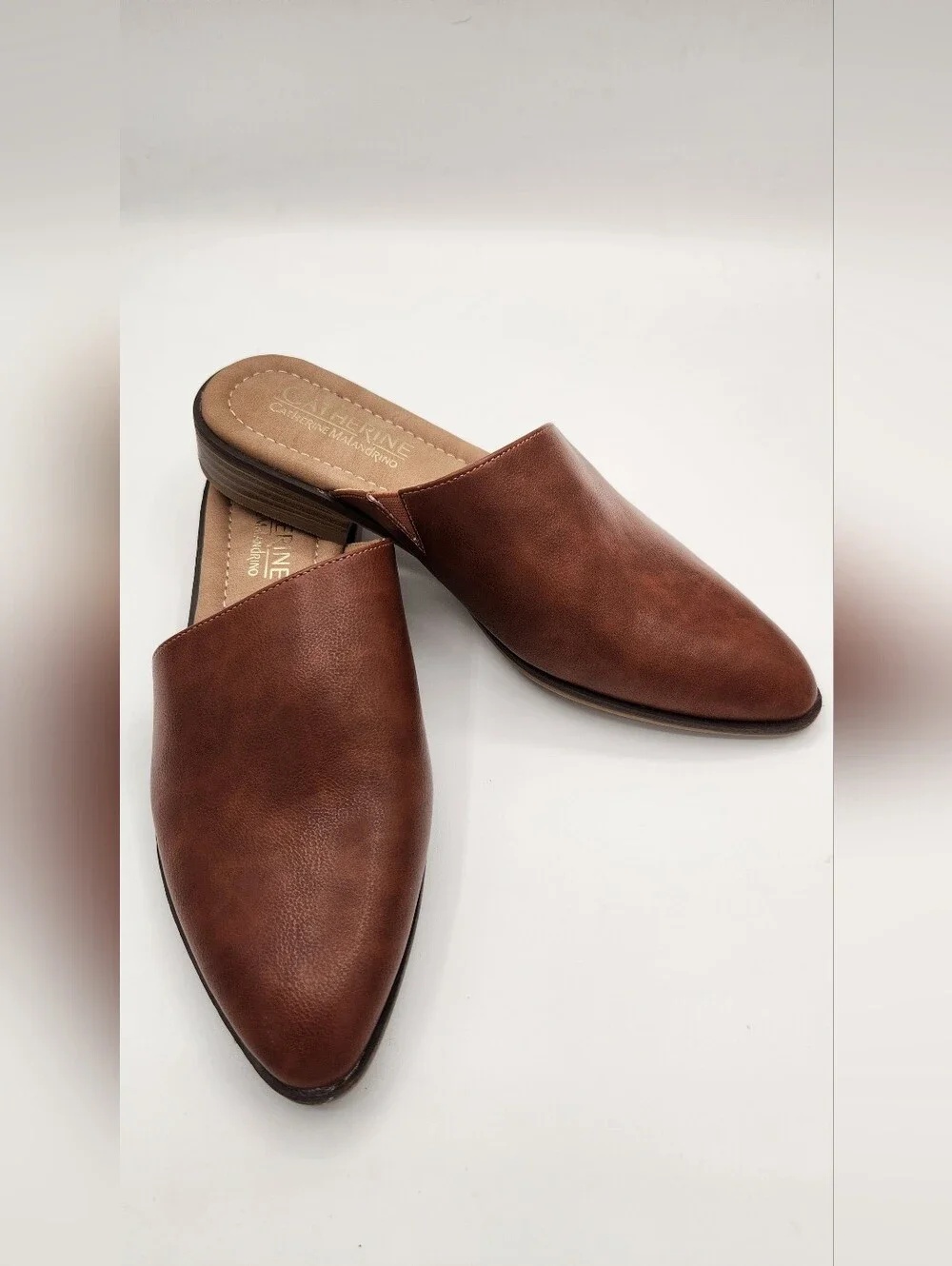 Catherine Malandrino ASOS Point Toe Asymmetric Mule Brown Size 7.5 - Picture 10 of 10